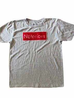 Eighty Eight Gray Tee with Red 'Notorious' Patch Size 14-16